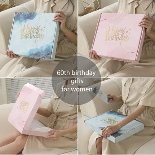 60th Birthday Gifts for Women, 1965 Blanket with Gift Box, Gifts for 60 Year Old Women, Happy 60 Birthday Gifts Ideas, for Woman Turning 60 Decorations 60"x50"
