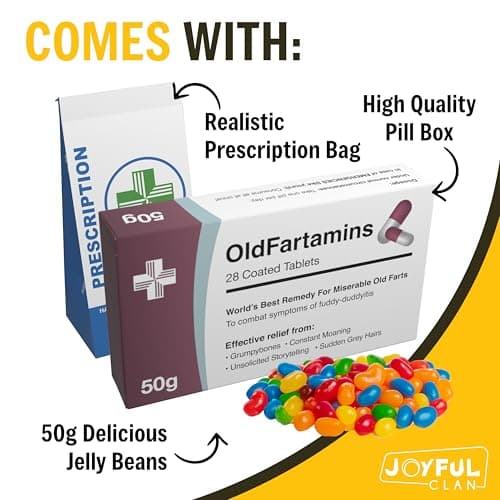 Funny Prank Pill Box with Sweets, Gag Gifts for Men, 20th 30th 40th 50th 60th 70th Birthday Gifts for Him, Novelty Joke Birthday Gifts for Boyfriend, Birthday Gift Hamper for Her