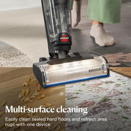 Bissell Crosswave Cordless Plus, Wet Dy Vacuum w/FurFinder Headlights + Super Concentrate Multi Surface Formula for Sealed Hard Surfaces and Area Rugs