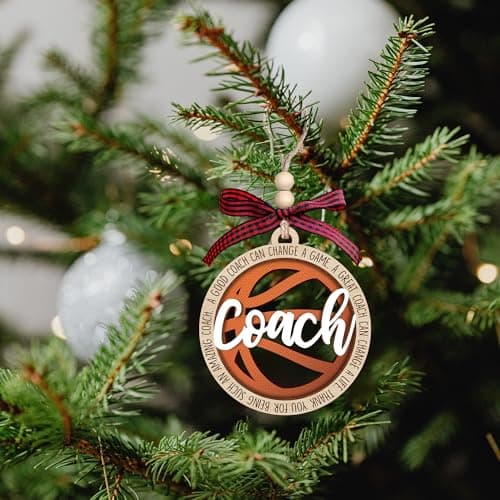 MAPDTWO Basketball Coach Ornament - Basketball Coach Gifts - Christmas Thank You Appreciation Sports Gifts for Coaches - 2 Layered Wood Ornament 2025