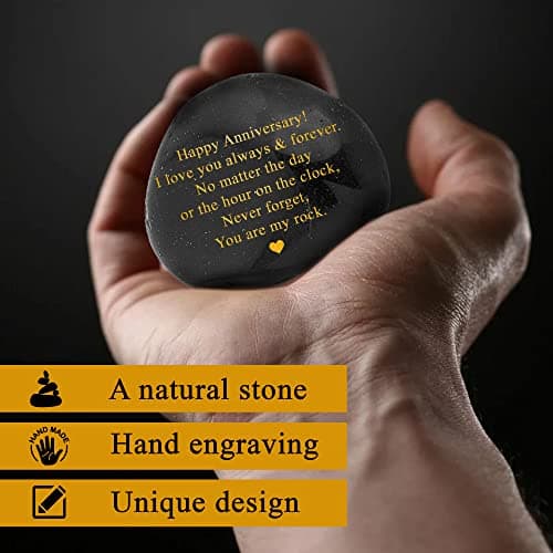 Happy Anniversary Decorative Stones Rock - Heartwarming You are My Rock Wedding Presents, Inspiring Anniversaries Keepsake for Her, Decorative Accessories Anniversary Present for Him