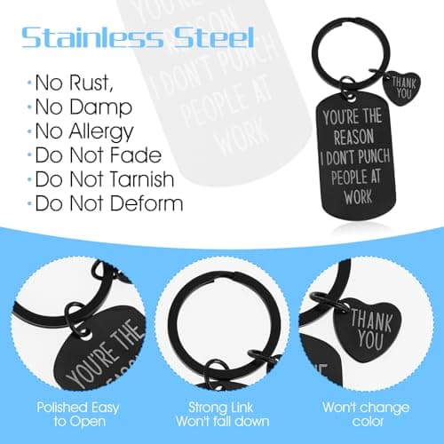 Ouligay Funny Coworker Gifts for Women Men, Gift for Best Friend, Friendship Keychain, Appreciation Gifts for Coworker Bestie Sister Teen Boy Men Retirement Farewell Going Away Gift(Black)