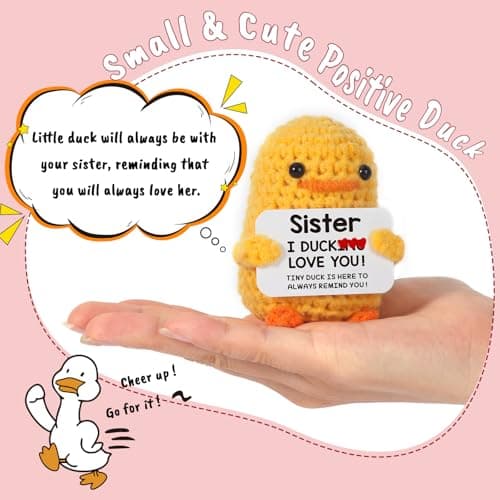 MBL Sister Gifts for Birthday Mothers Day - Handmade Funny Cute Small Duck Present for Sisters Sis Big Little Sister Graduation Christmas Stocking Stuffers
