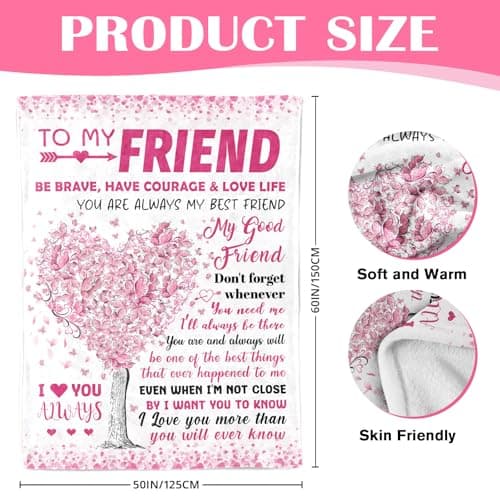 Best Friend Bestie Gifts for Women - Best Friend Birthday Gifts - Friendship Presents for Women - Long Distance BFF Presents - BFF Christmas Mothers Day Valentines Day Blanket 50"X60"