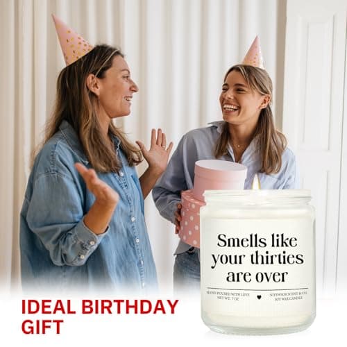 Niyewsor 40th Birthday Gifts Women Men, Forty Birthday Candle, 1985 40th Birthday Decorations for Women Men, 40 Year Old Bday Gifts for Friend, Sister, Wife, Husband, Handmade, 7oz