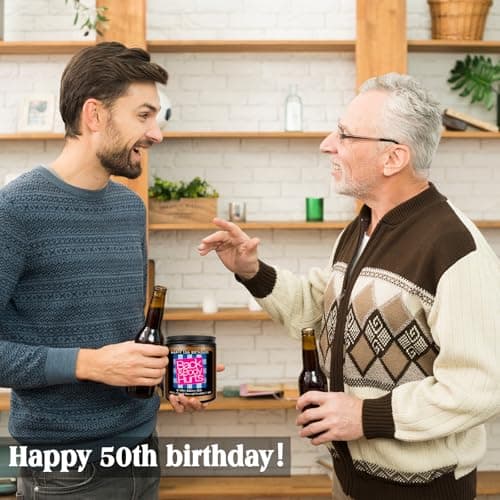 Homsolver 50th Birthday Gifts for Her Him, Happy 50th Birthday Candles Gift for Women Men, Funny 50 Years Old Decorations Ideas- Lavender Scented Candle