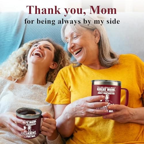 Gifts for Mom from Daughter, Son - Mothers Day Gifts for Mom, Wife, Women - Moms Birthday Gift Ideas, Cool Birthday gifts for Moms, Mothers - Best mom Mug, 14 Oz Stainless Steel moms Coffee Mug