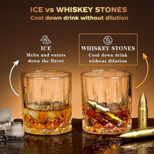 Gifts for Men Dad Husband, Whiskey Stones, Unique Christmas Anniversary Birthday Stocking Stuffers Gift Ideas for Him Boyfriend, Man Cave Stuff Cool Gadgets Retirement Bourbon Presents for Uncle