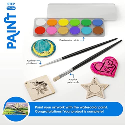 Craft Culture Beginners Wood Burning Kit for Kids, Teenage Boys & Girls - Christmas Gifts for Boy & Girl - Craft Projects Birthday Gift Idea for Children Teen Woodburning DIY Hobby Kits Art Activities