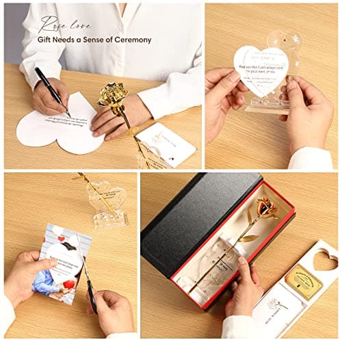 Gold Dipped Rose Real 24K Gold Rose, Genuine One of a Kind Rose Hand Dipped in 24K Golden Roses Romantic Gifts for Women in Her Birthday Anniversary Day Mothers Day