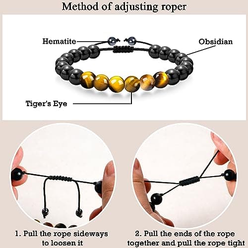 Sereney Christmas Gifts for Him Son Boys Bonus Dad Father Men Boyfriend Grandson Friend as Triple Protection ID Bracelets Birthday Gifts for 9 10 11 12 13 15 16 17 18 21 30 40 50 60 Year Old Men