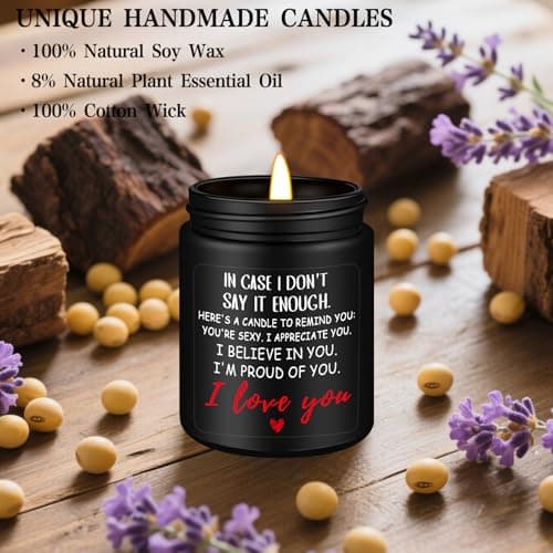 Homsolver Anniversary Wedding Birthday Gifts for Him Boyfriend Husband, Unique Romantic Gift for Him Lavender Candle, Funny Romantic Anniversary Birthday Gifts for Him,Boyfriend, Husband