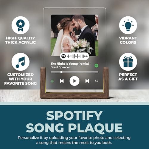 Personalized Spotify Plaque - Upload Your Own Photo and Song - Custom Gift for Girlfriend or Boyfriend