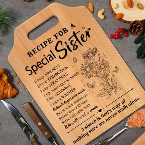 Gifts for Sister, Sister Birthday Gifts, Recipe for A Special Sister Cutting Board, Sisters Gifts from Sister, Mothers Day Christmas Gifts for Sister Sister Adult