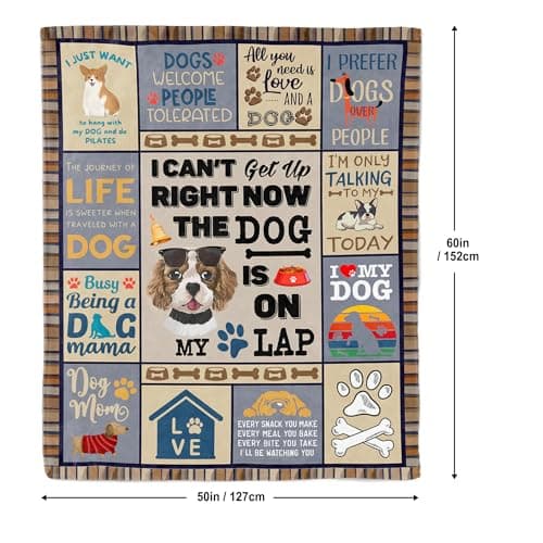 Dog Mom Gifts for Women, Dog Lovers Gifts, Presents for Dog Lovers/Moms Women, Doggie Blanket 50"x60", Presents from Doggie to Mom
