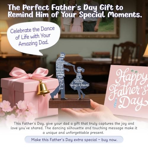 Dad Gifts from Daughter for Birthday Father's Day Christmas Valentine's Day Easter Present - Meaningful Sentimental Dancing Acrylic Plaque Keepsake Desk Decor for Bonus Step Papa Daddy