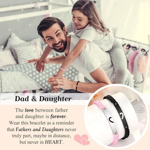 UPROMI Matching Bracelets for Couples, Dad&Daughter, Brother&Sister, Fathers Day Valentines Christmas Birthday Gifts