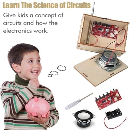 STEM Toys for Ages 6-8-13 Science Kits DIY Building Your Own Radio Crafts for Kids Stocking Stuffers Birthday Gifts for 9 11 12 14 15+ Year Old Boys Girls Teens Circuit Engineering Electronics Project