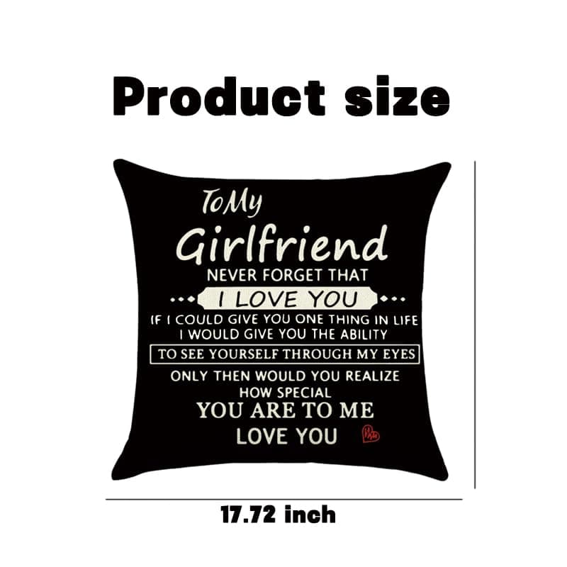 Girlfriend Valentines Day Gifts for Her Gf Girlfriend I Love You Pillow Case Gifts for Her Girlfriend Anniversary Birthday Gifts for Gf Girlfriend Black Pillowcase for Women Gf 18x18 Pillow Cover Gift