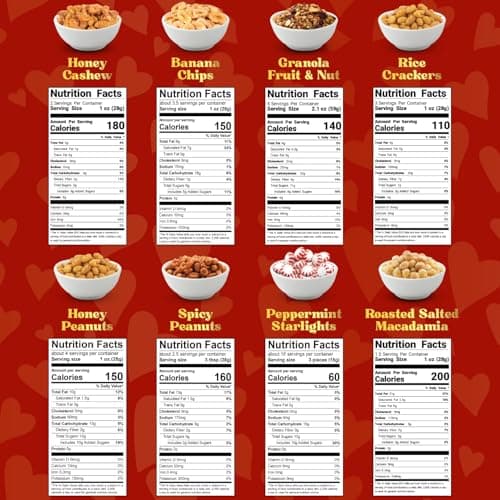 Christmas Gift Baskets - 6 Tier Indulgence Nuts Gift Basket Tower with Filled With Snacks & Nuts - Gourmet Food christmas Gift for Men & Women.