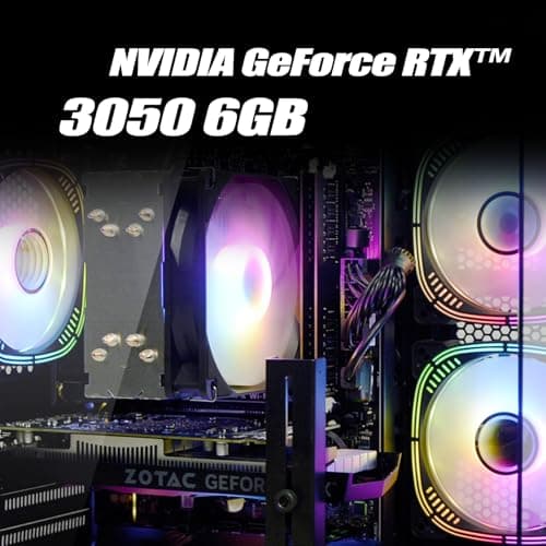 LXZ Gaming PC Desktop, I5-12400F, 2.5GHz, GeForce RTX 3050 6GB, 16GB DDR4 RAM, 1TB NVME SSD, for Gaming and Work, Black