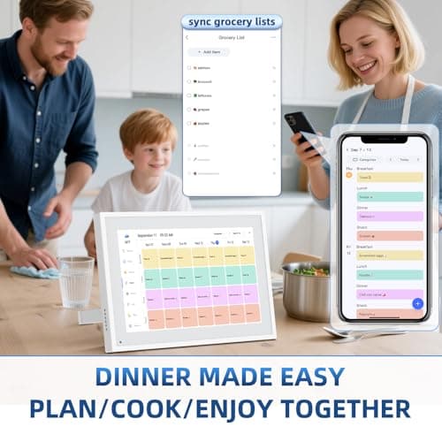 Calendar Digital 10.1 Inch, Digital Frame Combined Smart Touch Screen Electronic Wall Planner Family Organizer Chore for Family Schedules Gift for Mother Mom Women Grandpa