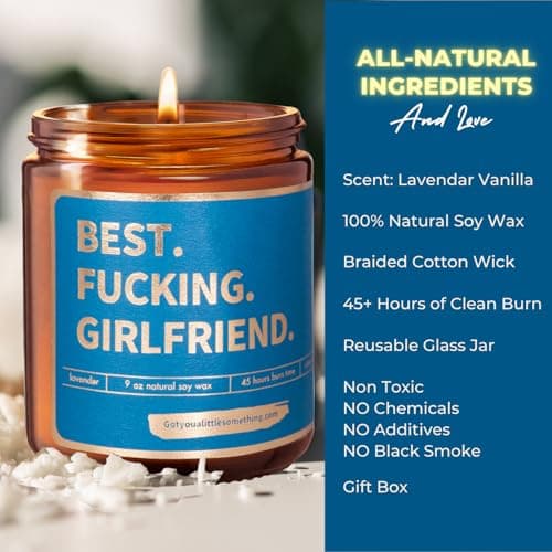 Gift for Girlfriend - Funny Birthday Candle for Girlfriend Romantic Present from Boyfriend - Unique Anniversary Candles Valentines Present Stocking Stuffer Christmas Gifts for GF Her Women
