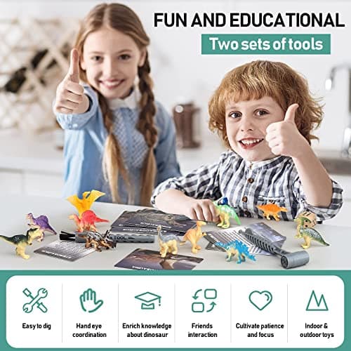Jumbo Dino Egg Dig Kit, Dinosaur Toys for Kids 5-7 8-12 with 12 Dinosaurs, Dinosaur Toys for 5 6 7 8 Year Old Boy Birthday Gift, Dinosaur Eggs Excavation Gifts for 5 6 7 Year Old Boy Girl