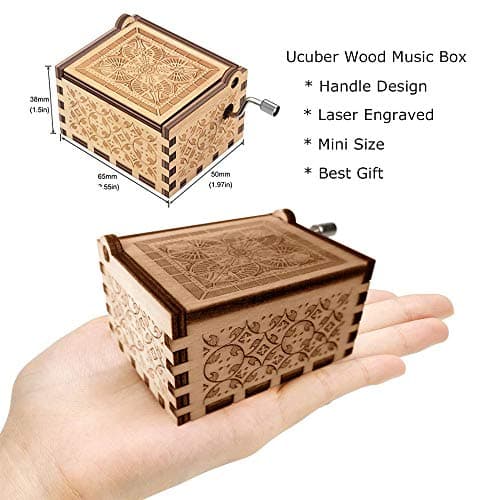 Ucuber You are My Sunshine Music Box, Gift for Daughter from Dad, Wood Laser Engraved Vintage Cute Boxes, Best Gift Birthday/Valentine's Day/Wedding Day (Dad to Daughter)