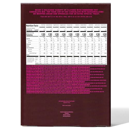 BomBombs, Hot Chocolate Mix Gift Set in Mini Bottles, Flavors Include Rocky Road, Pumpkin Pie, Chocolate Cherry, Peppermint Swirl, Salted Caramel Donut & More, Sampler Set of 16