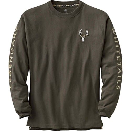 Legendary Whitetails Men's Long Sleeve T-Shirt Graphic Tee Preshrunk 100% Heavyweight Cotton
