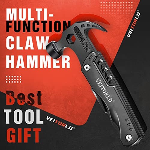 VEITORLD Christmas Stocking Stuffers, Gifts for Men Dad, Anniversary Birthday Gifts Idea for Him Husband Boyfriend, All in One Tools Hammer Multitool, Camping Hunting Hiking Xmas Presents, Cool Gadget