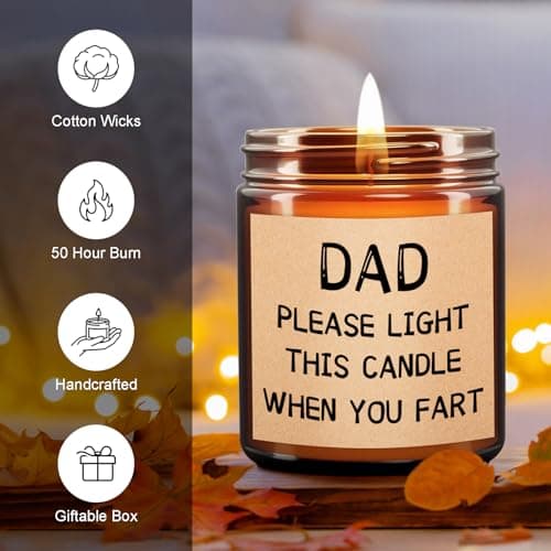 Dad Christmas Gifts for Men Funny Birthday Christmas Gifts for Dad from Daughter & Son Unique Mens Gift for Dads Who Have Everything Hilarious Holiday Presents Gag Gift for Fathers, 100% Soy Wax