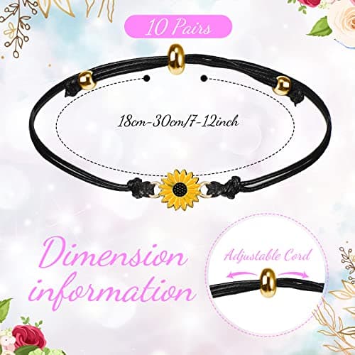 10 Pieces Pinky Promise Bracelets Gifts Set Long Distance Matching Friendship Bracelets for Good Friends Handmade Friendship Bracelet Jewelry Gifts for Christmas BFF Couple Sisters