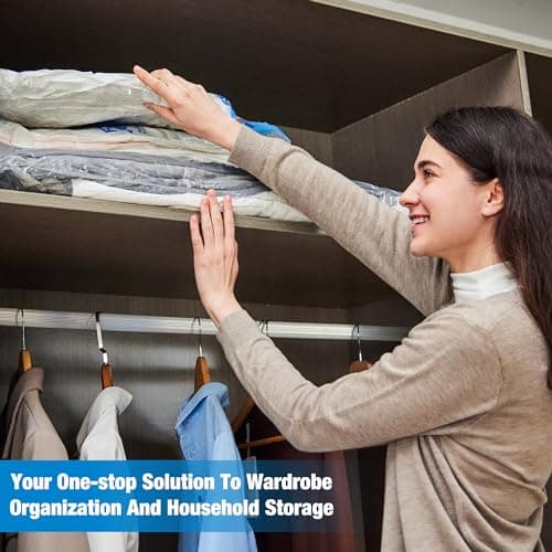 HIBAG Vacuum Storage Seal Bags, 10 Jumbo Space Saver Vacuum Sealer Bags for Clothes, Comforters, Blankets, Bedding (10J)