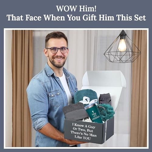 GOLDMUS Gift Basket for Men – Funny Birthday Basket for Men, Luxury Gift Box for Appreciation or Thank You, Celebration Surprise Set, Unique Mens Gift Basket Idea for Relaxation and Thoughtful Moments