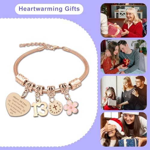 DlaeKua 15th 13th 16th Birthday Gifts for Girl Stainless Steel Bracelet for Women Daughter Granddaughter Niece Sisters 15th Birthday Gift Bracelets Inspirational Gifts Bible Verse 15 13 16 Years Old