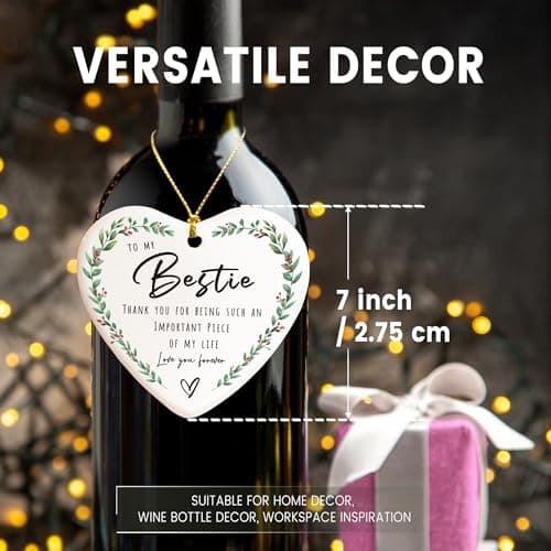 Bestie Gifts for Women Friendship, Best Friend Birthday Gift for Women, Thank You Ornaments, Appreciation Friendship Gifts for Best Friends Lady, BFFs Soul Sister, Bestie Stuff