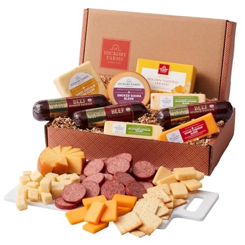 Hickory Farms Signature Beef Meat and Cheese Gift Basket (Large) - Box Set | Charcuterie Board Food | Summer Sausage | Father's Day | Mother's Day | Easter | Christmas | Holiday | Housewarming | Gourmet | Sympathy | Care Package