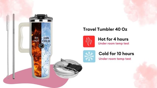 Cool Sister Club Tumbler 40Oz - Big Sis Gift Ideas, Funny Coffee Presents for Her, Cute Sibling Tumbler with Handle for Younger or Older Sisters, Birthday Gifts for Women and Teenage Sis