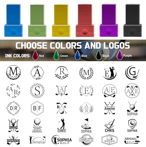 Golf Ball Stamp Personalized, Custom Golf Ball Marker with Monogram Name Design, Waterproof Ink Customized Golf Ball Stamper, Golf Accessories Gifts for Golfers Men Dad Husband