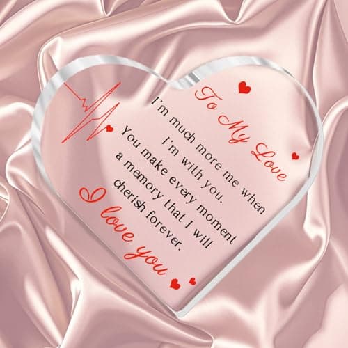 Gifts for Her/Him, Girlfriend Boyfriend Gifts - Engraved Acrylic Plaque 4 x 4 Inches, Anniversary Christmas Valentine's Day Birthday Gifts for Girlfriend Boyfriend Husband Wife