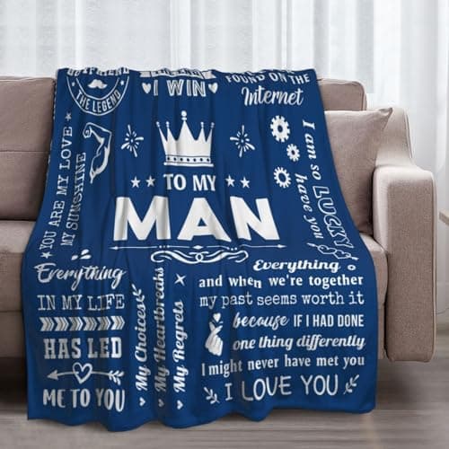 Boyfriend Gifts from Girlfriend, Birthday Gifts for Him Boyfriend Ideas, Anniversary Meaningful Gifts for Boyfriend Throw Blanket 60" x 50"
