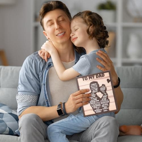 Gifts for Dad from Daughter, Best Dad Ever Gifts, Father s Day Gifts for Dad from Daughter, Daddy Gift Ideas, Dad Christmas Gifts Birthday Gifts, Dad and Daughter Gifts Wooden Silhouette Sign Plaque