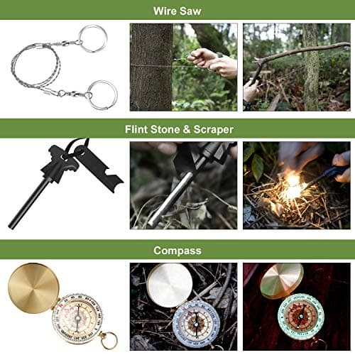 Survival kits 17 in 1, Emergency Survival Gear and Equipment, Cool Gadgets for Men Camping Fishing Hunting Outdoor