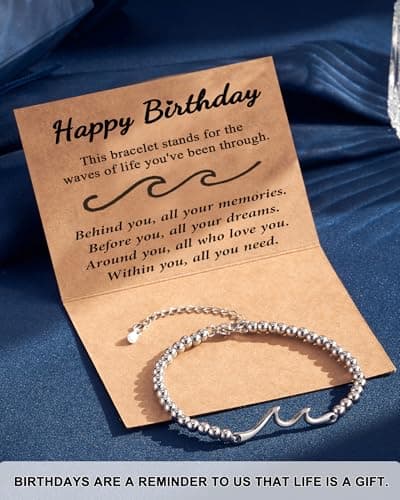 Tarsus Birthday Gifts for Women, Through The Waves of Life, Birthday Bracelet for Women Friend Sister Daughter Mom Grandma...