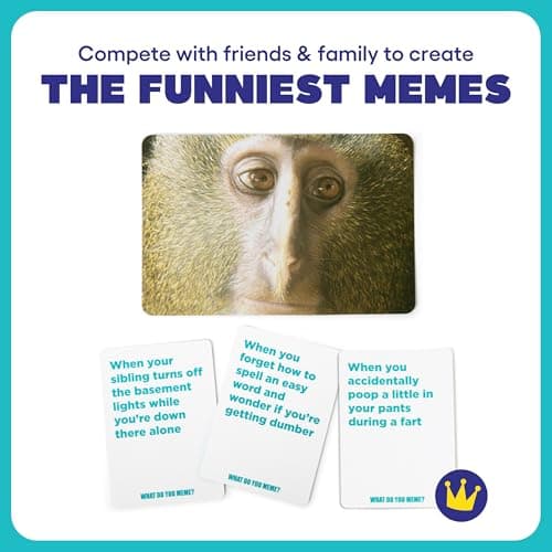 WHAT DO YOU MEME? Family Edition by Relatable, Now with Refreshed Content - Kids Games 8+, Family Games for Kids and Adults, The TikTok Viral Sensation, Includes 300 Caption Cards, 108 Photo Cards