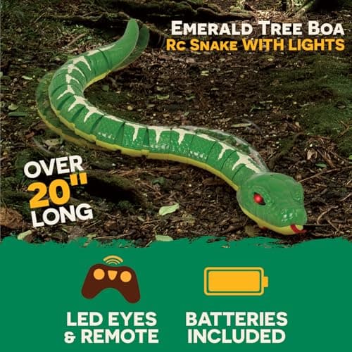 Terra by Battat – Remote Control Emerald Tree Boa Snake Toy, Realistic Moving Electronic Animal for Kids with Easy Operation, Fun Reptile Adventure, Includes Transmitter, Ages 6+ Years