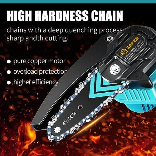 Saker Mini Chainsaw,Portable Electric Chainsaws Cordless,Handheld Chain Saw Pruning Shears Chain Saws for Tree Branches,Courtyard,Household and Garden,Christmas Gifts for Men Dad Husband Women