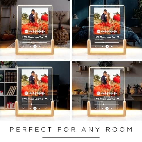 My Sign Center Personalized Gifts for Girlfriend, Her, Women, Wife - Custom Spotify Plaque, Customized Picture Frame For Couple, Boyfriend, Him, Anniversary and Birthday, 6"x8" Acrylic Photo